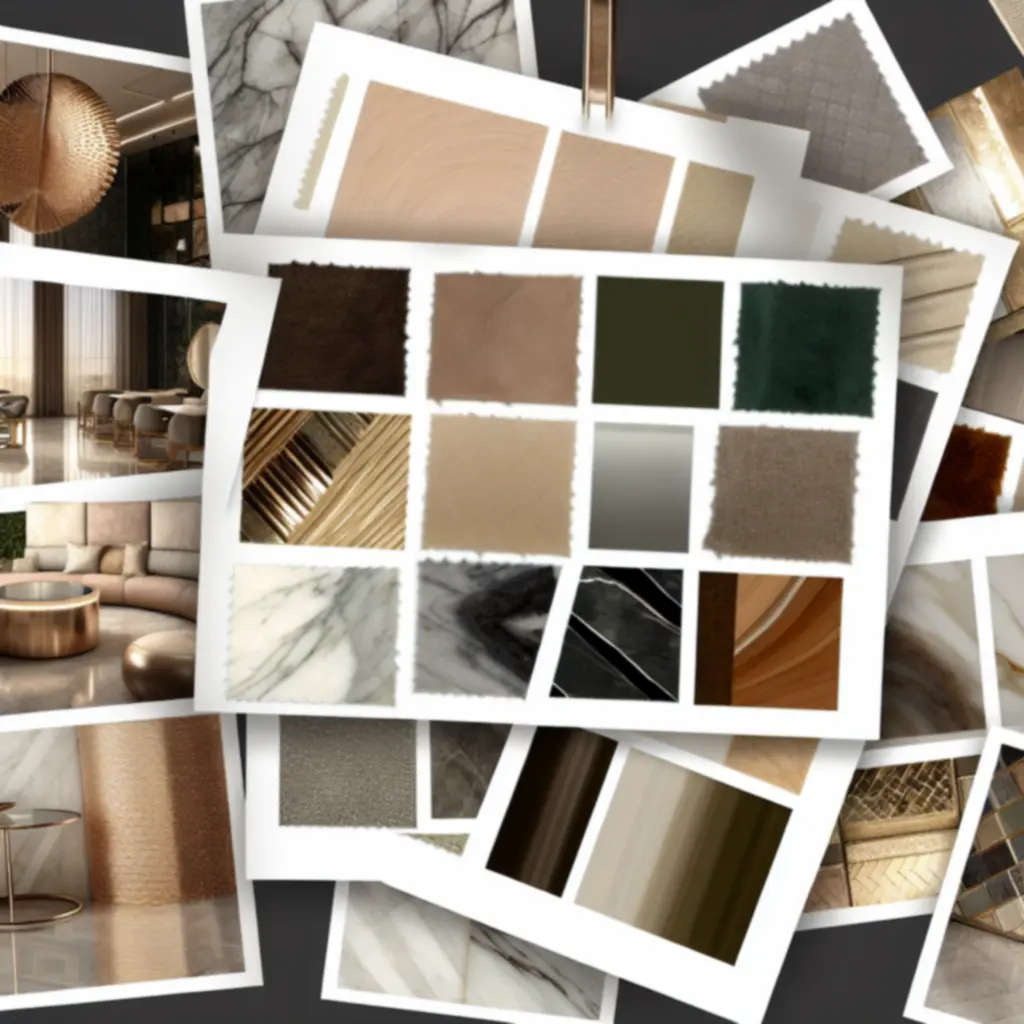 Zbliżenie na szlachetne materiały i detale wykończeniowe we wnętrzu