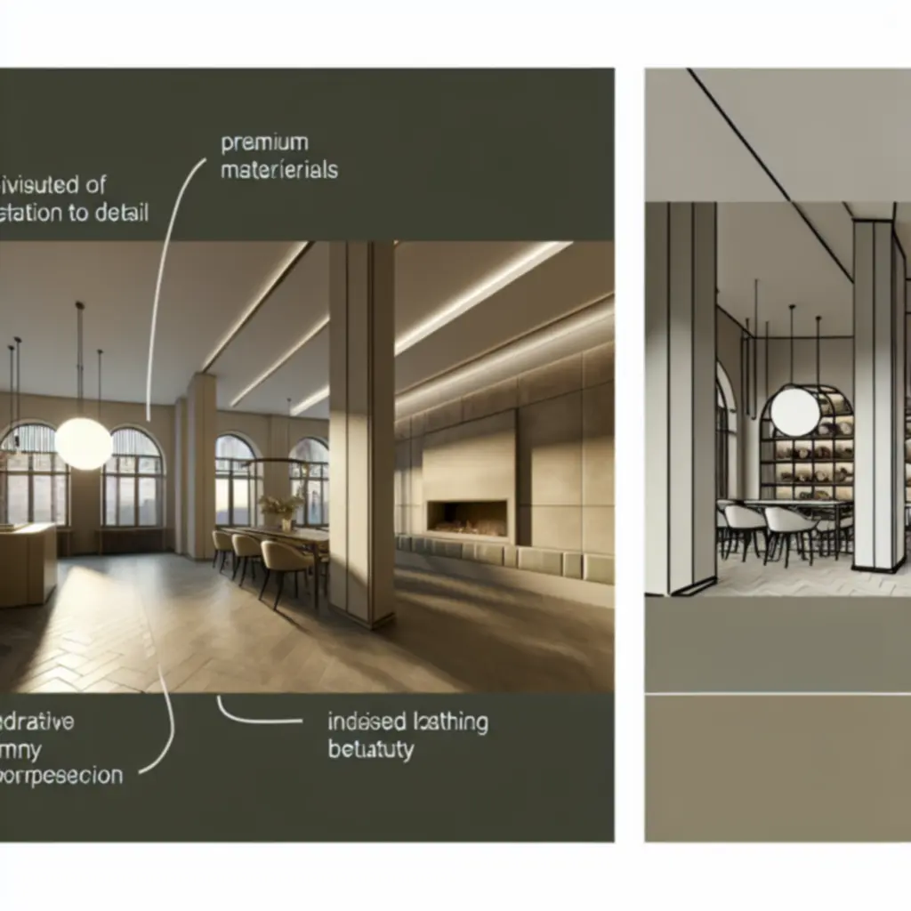 Nowoczesna, elegancka przestrzeń dzienna w neutralnych barwach z elementami drewna i mosiądzu