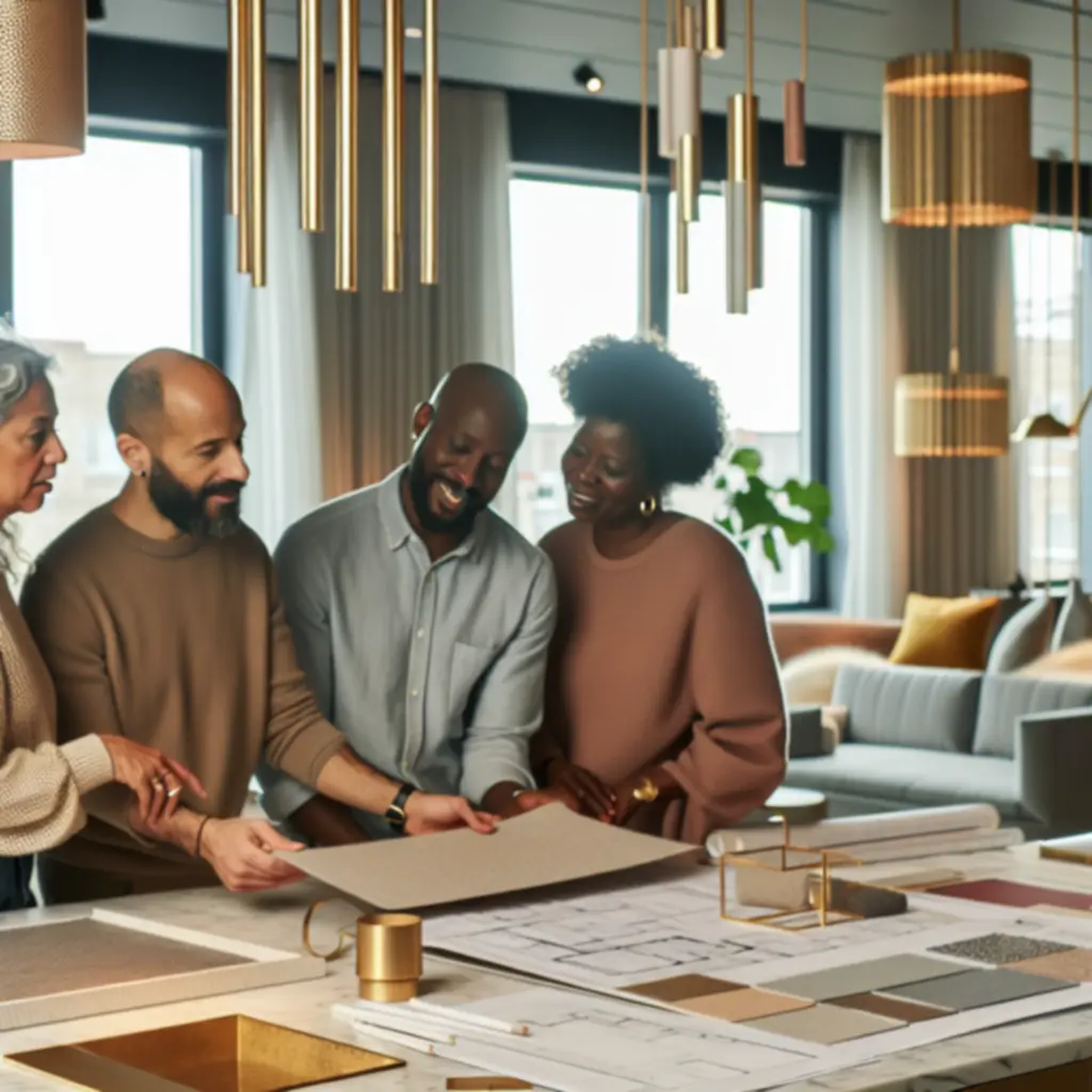 Zespół projektantów CityDesignStud pracujący nad koncepcją wnętrz w eleganckiej pracowni